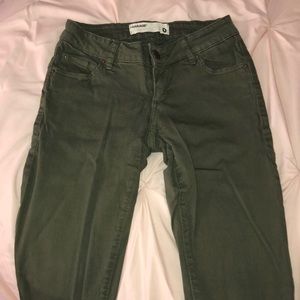 Olive green and maroon Garage Jeans